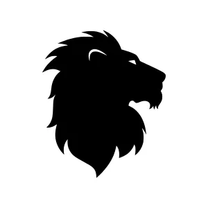 Lion Head Silhouette Vector Icon