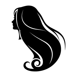 Elegant Black Hair Silhouette Beauty Icon
