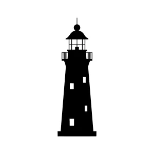 Black Lighthouse Silhouette Icon