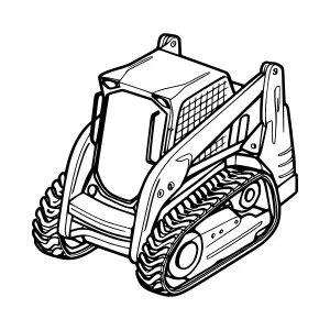 Industrial Skimmer Illustration - Black & White