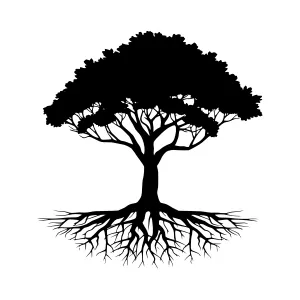 Black Tree Silhouette - Minimalist Design