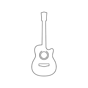 Line Art Acoustic Guitar Icon
