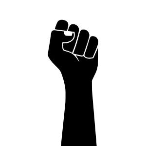 Raised Fist Silhouette - Symbol of Strength
