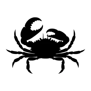 Black Crab Silhouette Vector Graphic