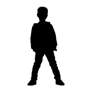 Silhouette Boy - Minimalist Child Figure