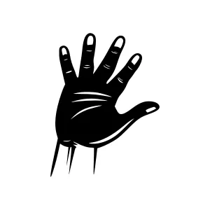 Black Hand Gesture Stop Illustration