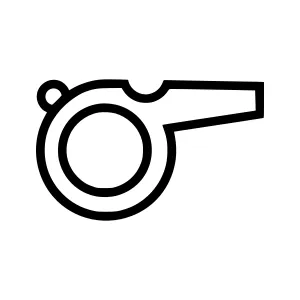 Line Art Whistle Icon - Simple Vector Illustration