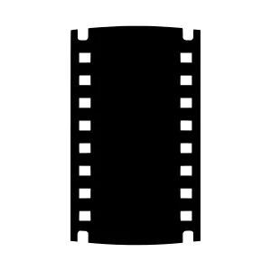 Film Reel Icon - Black Silhouette