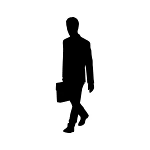 Business Silhouette Walking - Black Outline