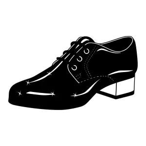 Black Leather Shoe Silhouette Vector Illustration