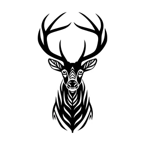 Tribal Deer Head Tattoo Design