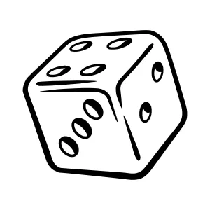 Black & White Dice Vector Illustration