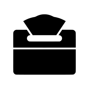 Black Tissue Box Icon - Vector Illustration