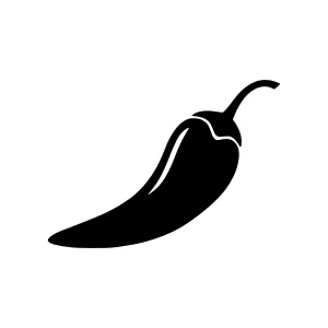 Black Chili Pepper Icon - Vector Illustration