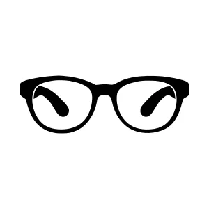 Black Glasses Icon - Vector Illustration