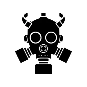 Black Gas Mask Icon - Vector Illustration