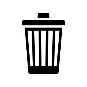 Black Trash Can Icon - Simple Vector Illustration