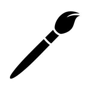 Paint Brush Icon - Black on White