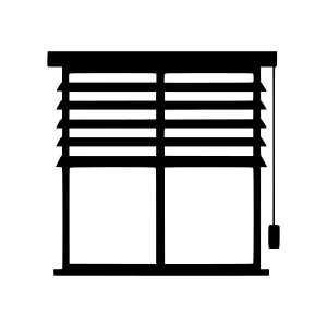 Black Window Blind Icon - Vector Illustration