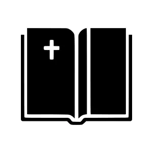 Open Bible Icon - Black Silhouette