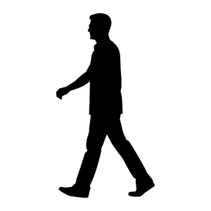 Silhouette Man Walking - Minimalist Vector Illustration