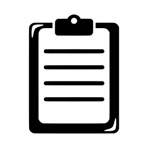 Clipboard Icon - Simple Black Outline