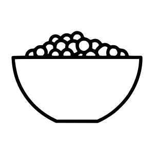 Bowl of Grains - Minimalist Line Art Icon