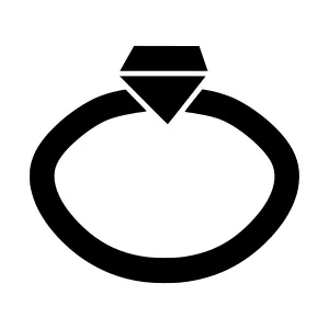 Black Diamond Ring Icon - Simple Vector Illustration