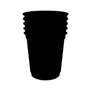 Stack of Black Paper Cups - Silhouette