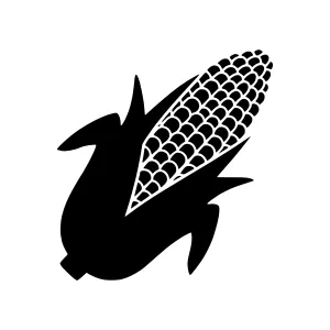 Corn Cob Silhouette Icon - Vector Illustration