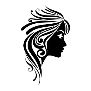 Elegant Black Woman Silhouette Beauty Portrait