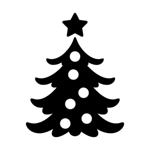 Black Christmas Tree Icon - Minimalist Vector
