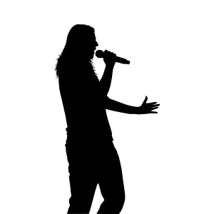 Silhouette Singer Microphone Performance