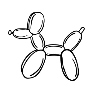 Cartoon Dog Balloon Illustration