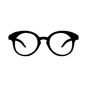 Black Glasses Icon - Vector Illustration