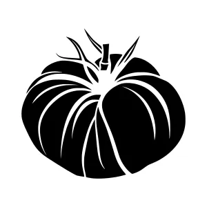 Black Tomato Silhouette Vector Illustration