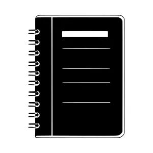 Black Spiral Notebook Page Outline Vector