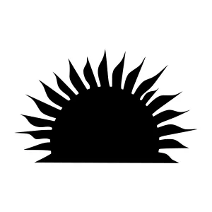 Black Sun Silhouette Vector Graphic
