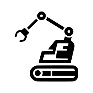 Construction Robot Icon - Industrial Vector Illustration