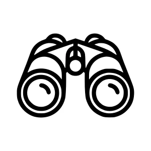 Black Binoculars Icon - Vector Illustration