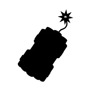 Black Bomb Silhouette Vector Illustration