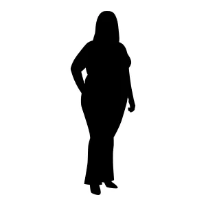 Silhouette Woman Figure - Black Outline