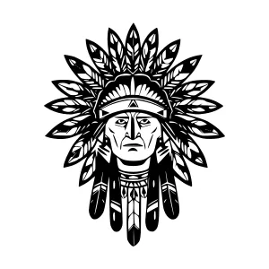 Native American Headdress Silhouette