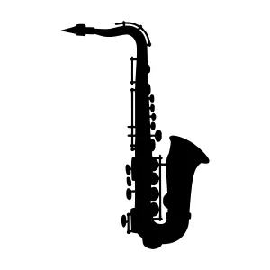 Black Silhouette Saxophone Illustration