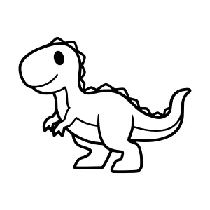 Cute Cartoon Dinosaur Illustration