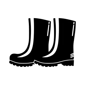 Black Rubber Boots - Simple Icon
