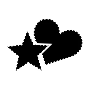 Silhouette Heart & Star - Minimalist Design