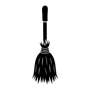 Black Broom Silhouette Icon