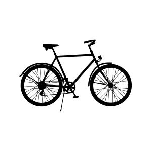 Silhouette Bicycle Icon - Black Outline