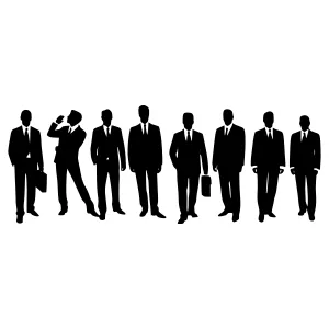 Black Businessmen Silhouettes - Professional Vector